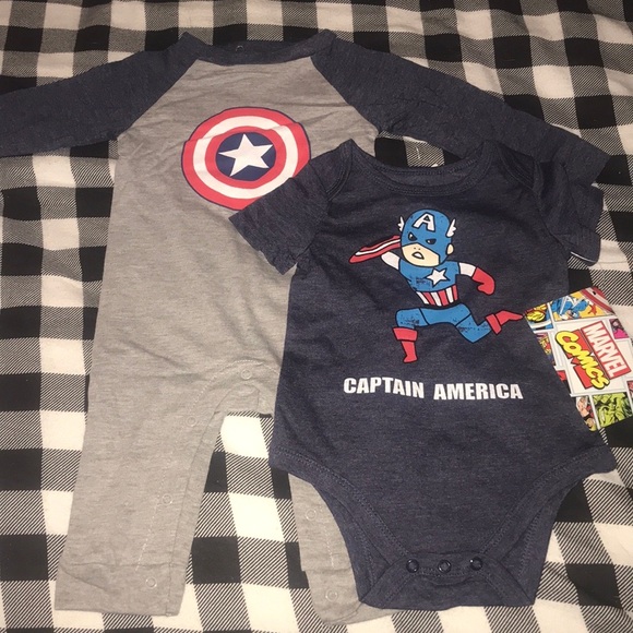 NWT Marvel Captain America Romper & Bodysuit Set - Picture 2 of 8